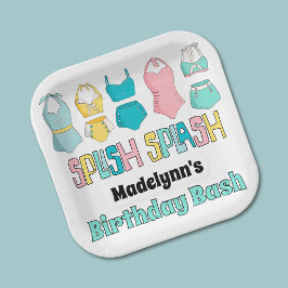 ヴィンテージ水着プールパーティー ペーパープレート