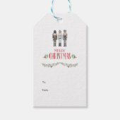 ヴィンテージ水色くるみ割りトリオクリスマス ギフトタグ (正面)