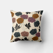 ヴィンテージ水色はっきりした秋フローラ クッション (裏面)