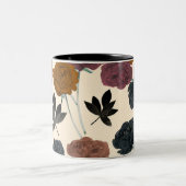 ヴィンテージ水色はっきりした秋フローラ ツートーンマグカップ (中央)