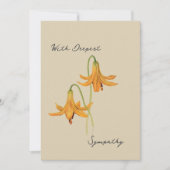 ヴィンテージ水色ゆり植物学の同情カード カード (正面)