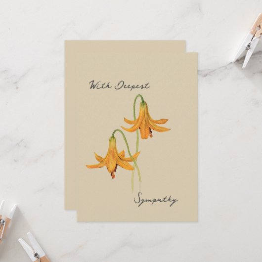 ヴィンテージ水色ゆり植物学の同情カード カード (正面/裏面インサイチュ)
