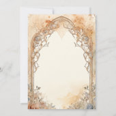 ヴィンテージ水色イスラム教アーチムスリム結婚ズ 招待状 (裏面)