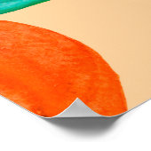 ヴィンテージ水色イラストレーションバックグラウンドミックスcol ポスター (角)