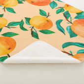 ヴィンテージ水色イラストレーション背景混色 シェルパブランケット (3/4)