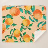 ヴィンテージ水色イラストレーション背景混色 シェルパブランケット (正面(横))