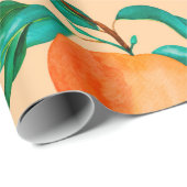 ヴィンテージ水色イラストレーション背景混色 ラッピングペーパー (ロールコーナー)