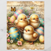 ヴィンテージ水色イースターシックスクレープブック紙 (正面)