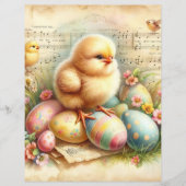 ヴィンテージ水色イースターシックスクレープブック紙 (正面)