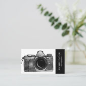 ヴィンテージ水色カメラ撮影プロフェッショナル 名刺 (スタンド正面)