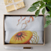 ヴィンテージ水色クラゲの白い背景 薄葉紙 (ギフト)