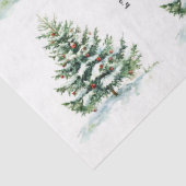 ヴィンテージ水色クリスマスツリー 薄葉紙 (詳細)