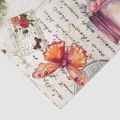 ヴィンテージ水色コラージュの分離 薄葉紙 (詳細)