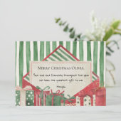 ヴィンテージ水色スクラップブッククリスマス シーズンカード (スタンド正面)