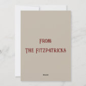 ヴィンテージ水色スノーベリーメリークリスマス シーズンカード (裏面)