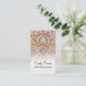 ヴィンテージ水色ダマスク名刺 名刺 (スタンド正面)