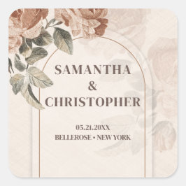 ヴィンテージ水色テラコッタバラセージ緑 スクエアシール