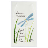 ヴィンテージ水色トンフライ常に覚えている文字 スモールペーパーバッグ (裏面)
