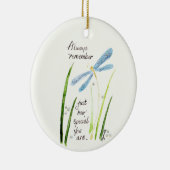 ヴィンテージ水色トンフライ常に覚えている文字 セラミックオーナメント (右)