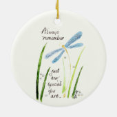 ヴィンテージ水色トンフライ常に覚えている文字 セラミックオーナメント (裏面)