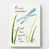 ヴィンテージ水色トンフライ常に覚えている文字 フォトプラーク (正面)