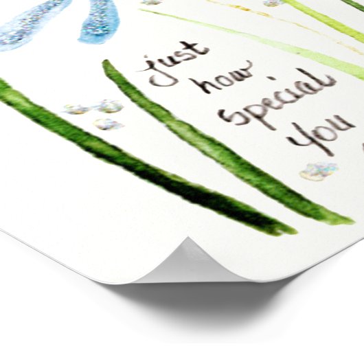 ヴィンテージ水色トンフライ常に覚えている文字 ポスター (角)