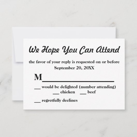 ヴィンテージ水色バラ小さいRSVP返信 出欠カード (正面)