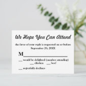 ヴィンテージ水色バラ小さいRSVP返信 出欠カード (スタンド正面)