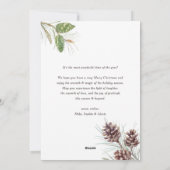 ヴィンテージ水色パインコーン写真クリスマス シーズンカード (裏面)