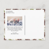 ヴィンテージ水色パインコーン写真クリスマス シーズンポストカード (裏面)