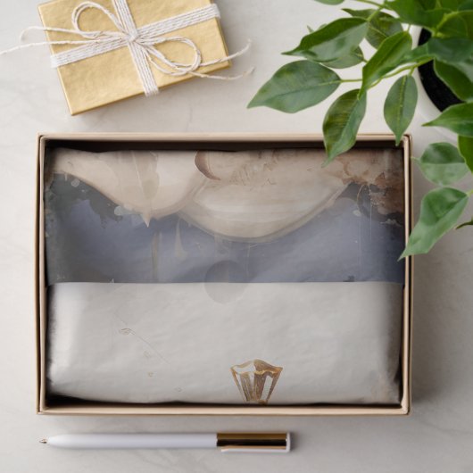 ヴィンテージ水色パステルみすぼらしいシックな香り 薄葉紙 (ギフト)