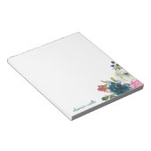 ヴィンテージ水色フローラパーソナライズされた文房具 ノートパッド (アングル)