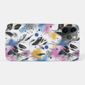 ヴィンテージ水色フローラ抽象芸術パターン(13) Case-Mate iPhoneケース (裏面(横))