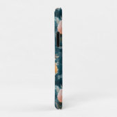 ヴィンテージ水色フローラ抽象芸術パターン(3) Case-Mate iPhoneケース (裏面/右)