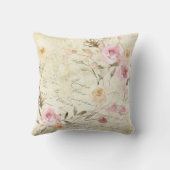 ヴィンテージ水色フローラ クッション (裏面)