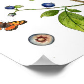 ヴィンテージ水色ブルーベリー植物用ポスター ポスター (角)