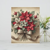 ヴィンテージ水色ポインセティアスクラップブック紙 (スタンド正面)