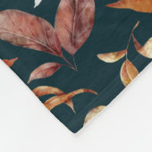 ヴィンテージ水色秋季秋模様 フリースブランケット (角)