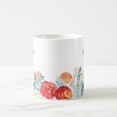 ヴィンテージ水色花模様（青） コーヒーマグカップ (中央)