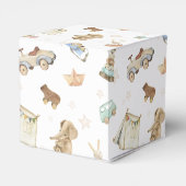 ヴィンテージ水色触覚リングや輪ベビーシャワー フェイバーボックス (裏面サイド)