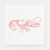 ヴィンテージ水色 – 赤ロブスター スタンダードランチョンナプキン (正面)