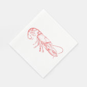 ヴィンテージ水色 – 赤ロブスター スタンダードランチョンナプキン (角)