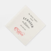 ヴィンテージ水色 – 赤ロブスター スタンダードランチョンナプキン (角)