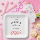 ヴィンテージ水色 – 赤ロブスター ペーパープレート (パーティー)