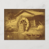 ヴィンテージ水車の池カスタマイズ可能はがき ポストカード (正面)