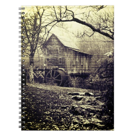 ヴィンテージ水車はがき ノートブック (正面)