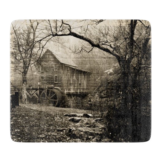 ヴィンテージ水車 カッティングボード (正面)