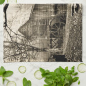 ヴィンテージ水車 キッチンタオル (折り畳み)