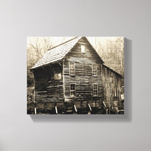 ヴィンテージ水車 キャンバスプリント (正面)