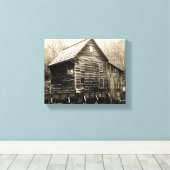 ヴィンテージ水車 キャンバスプリント (インサイチュ (ウッドフロア))